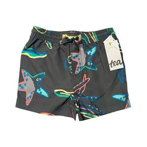 NWT Tea Collection Caribbean Reef Mid Length Swim Trunks Size 2